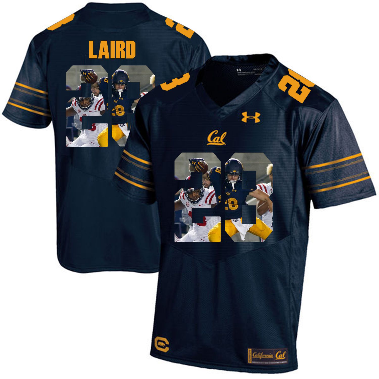 Men California Golden Bears #28 Patrick Laird Dark blue Customized NCAA Jerseys1